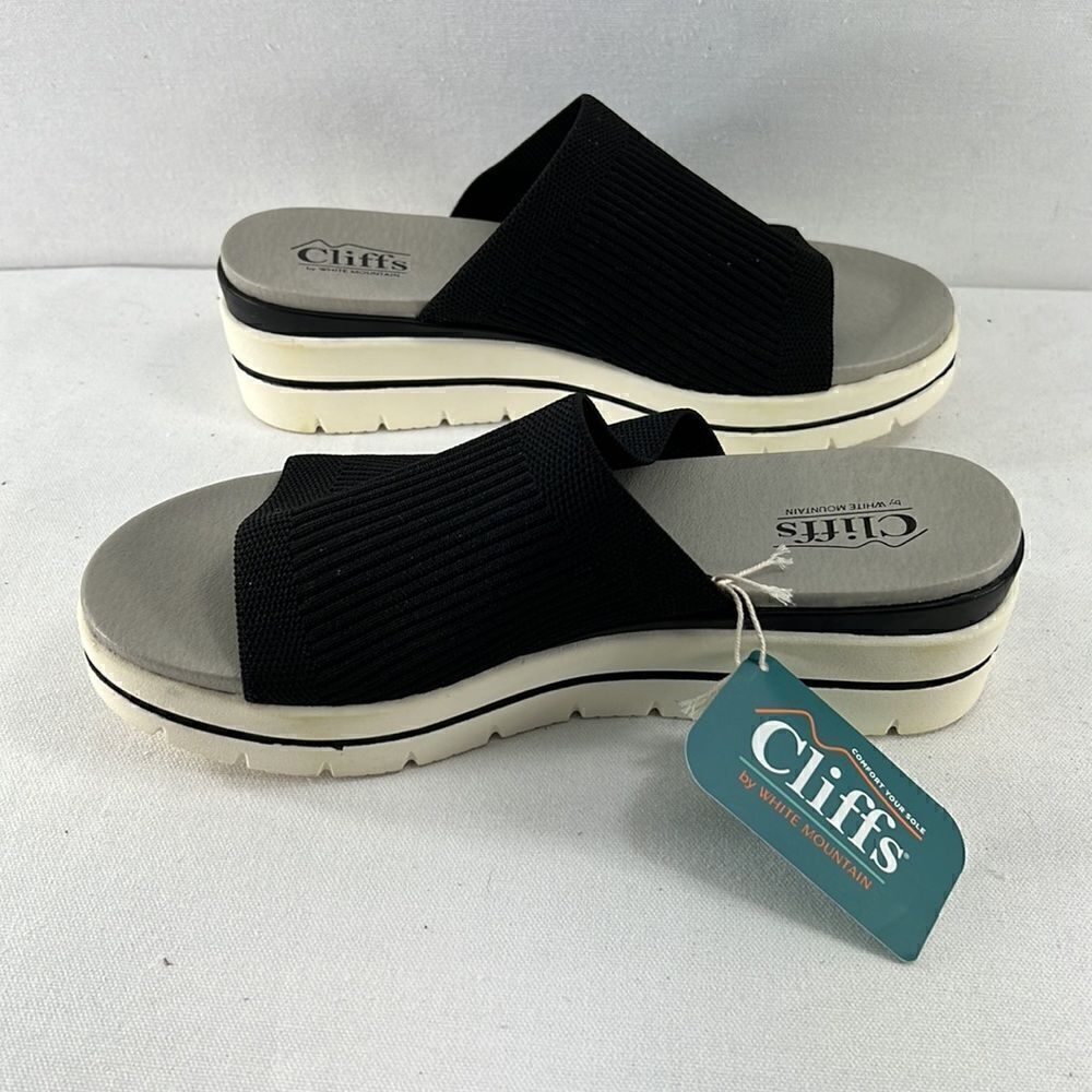 Cliffs by White Mountain Typhoon Wedge Sandal Black Size 7.5 - Picture 4 of 7